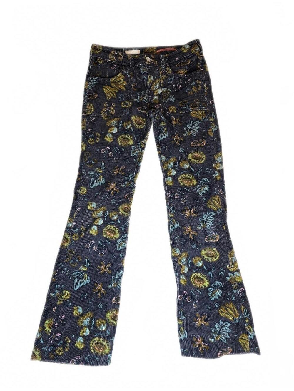 Anthropologie Pilcro The Icon Flare Floral Corduroy Pants Size  25 x 28 - Picture 4 of 9